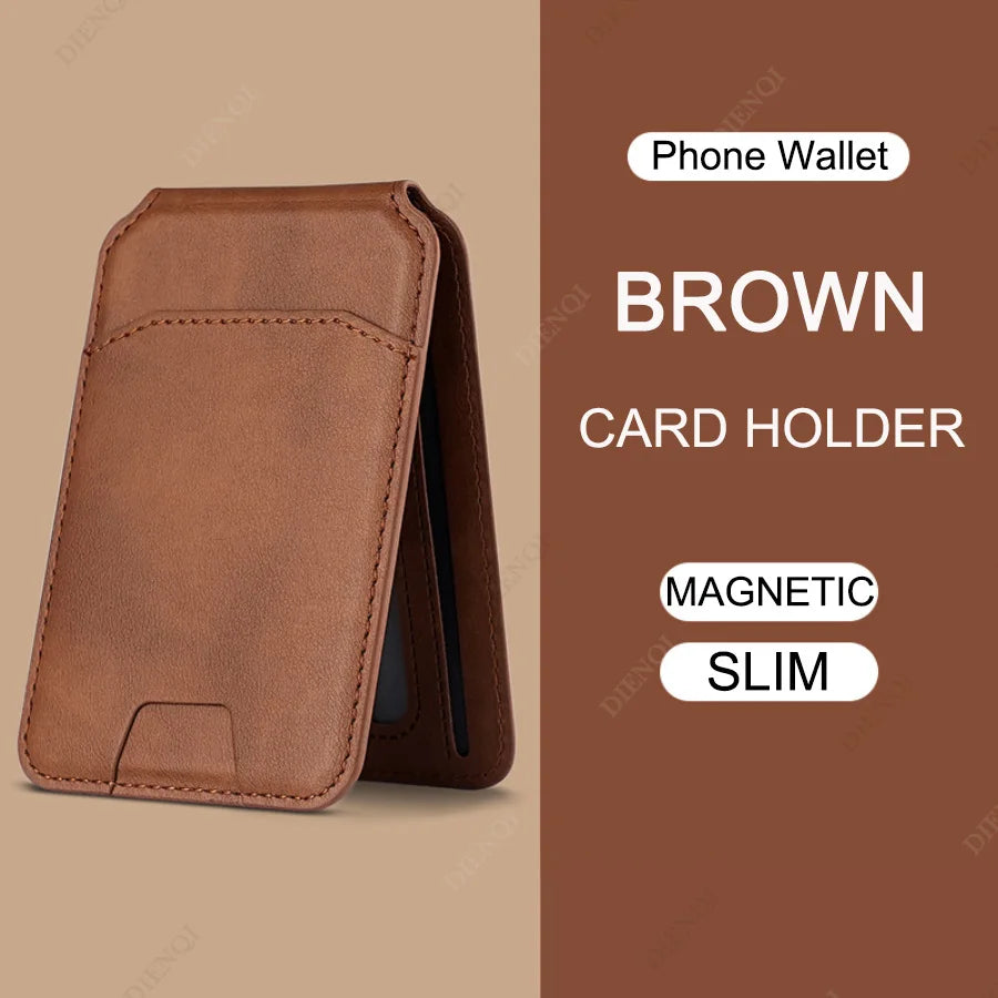 Magnetic Pu Leather Mobile Phone Case Card Pocket Phone Magsafe Credit Cards Holder Stand Cardholder for Apple Iphone 16 15 14