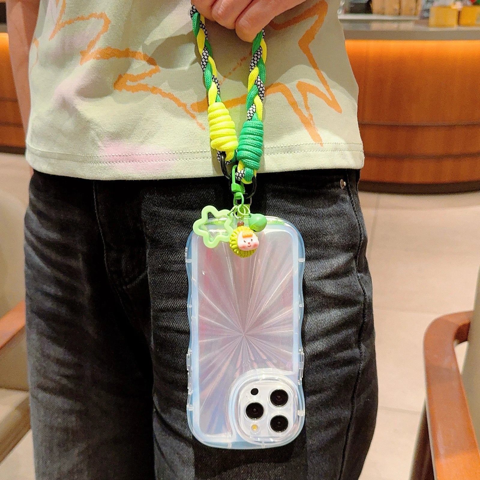 Creative Cartoon Mobile Phone Universal Lanyard Three-Color Wrist Strap Hand-Woven Hand Rope Mobile Phone Hanging Accessories