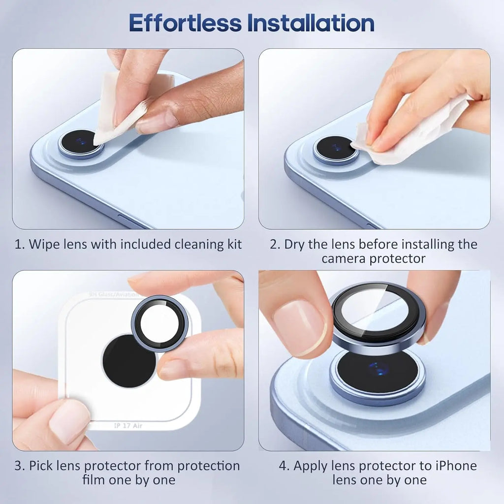 Camera Lens Protector Cover For iPhone 17 Air 16 Pro Max 15 Plus 14 13 Mini iPhoneair Blue Black Gold Protection Phone Accessory