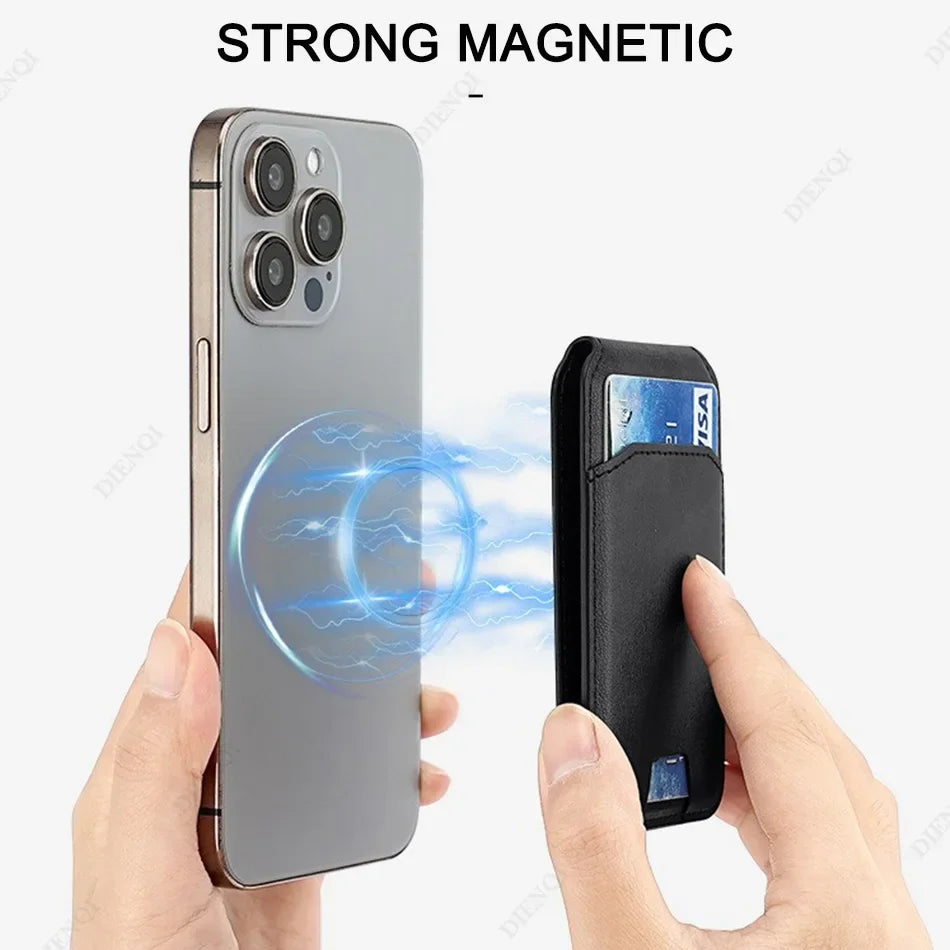 Magnetic Pu Leather Mobile Phone Case Card Pocket Phone Magsafe Credit Cards Holder Stand Cardholder for Apple Iphone 16 15 14