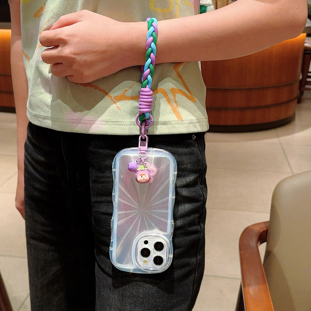 Creative Cartoon Mobile Phone Universal Lanyard Three-Color Wrist Strap Hand-Woven Hand Rope Mobile Phone Hanging Accessories