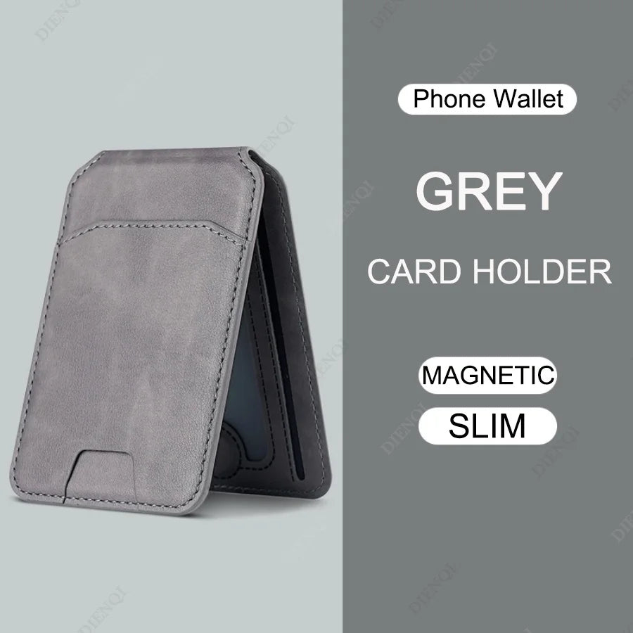 Magnetic Pu Leather Mobile Phone Case Card Pocket Phone Magsafe Credit Cards Holder Stand Cardholder for Apple Iphone 16 15 14