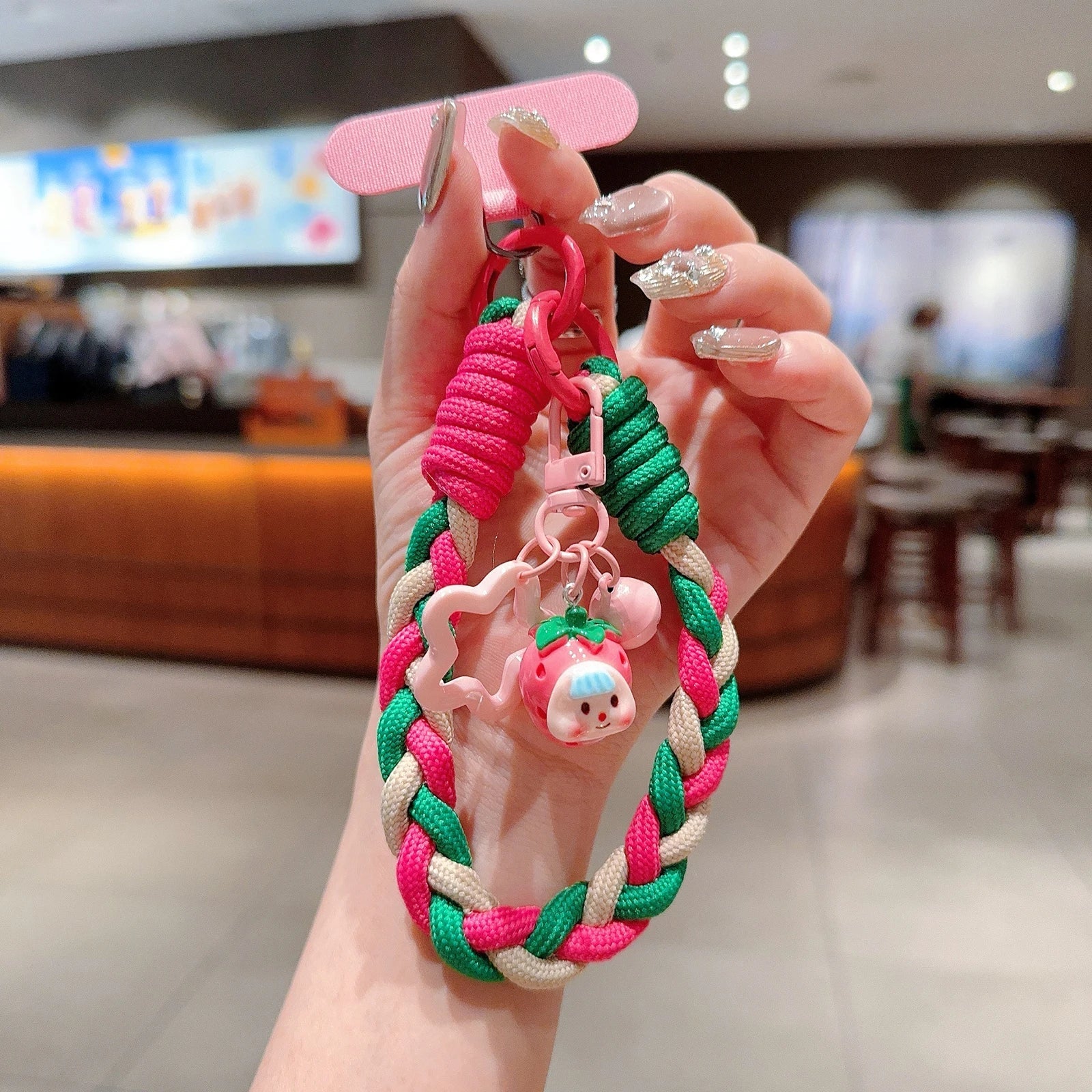 Creative Cartoon Mobile Phone Universal Lanyard Three-Color Wrist Strap Hand-Woven Hand Rope Mobile Phone Hanging Accessories