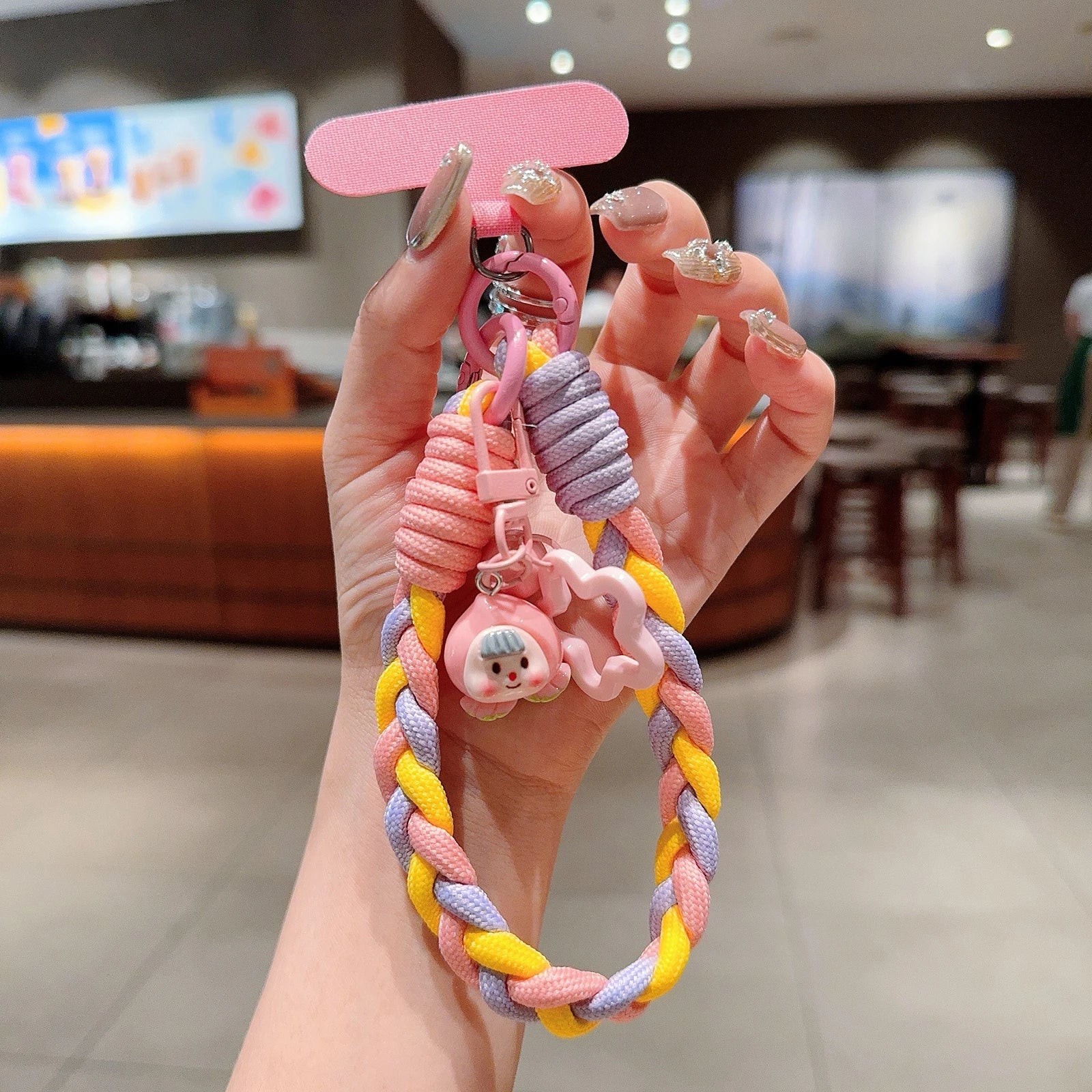 Creative Cartoon Mobile Phone Universal Lanyard Three-Color Wrist Strap Hand-Woven Hand Rope Mobile Phone Hanging Accessories