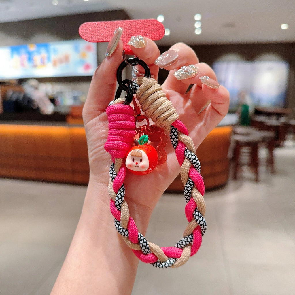 Creative Cartoon Mobile Phone Universal Lanyard Three-Color Wrist Strap Hand-Woven Hand Rope Mobile Phone Hanging Accessories