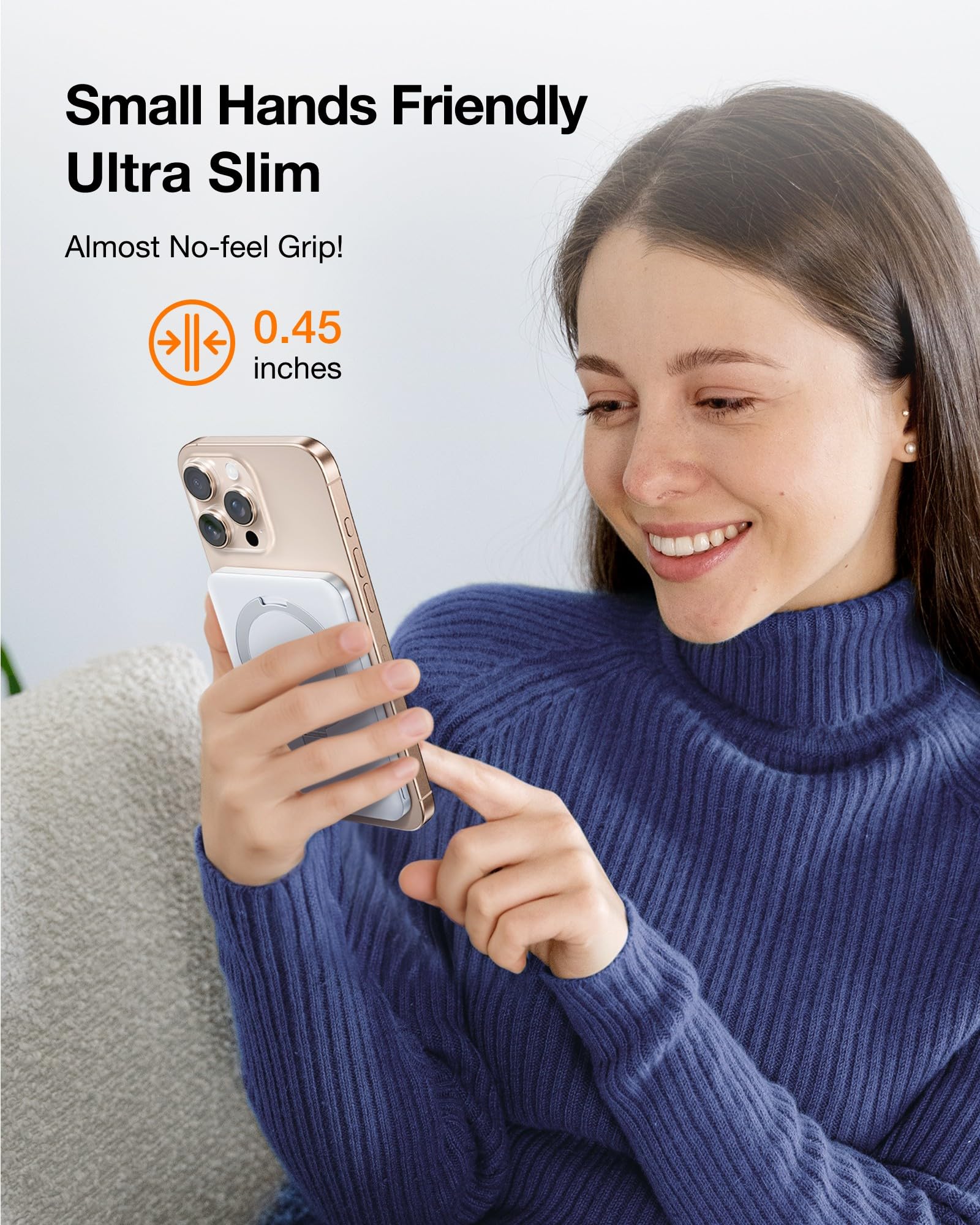 TORRAS 0.45" Slim Magnetic Portable Charger Power Bank for iPhone 5000 mAh 22.5W PD Fast Charging Wireless Battery Pack O Stand Compatible with Magsafe, i Phone 16 Pro Max, Pro,15,14,13,12, Black